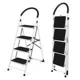 4-Step Folding Ladder with Anti-Slip Pedal Platform 330Lbs Capacity