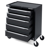 5-Drawer Tool Storage Cabinet with Hanging Holes and Central Keyed Locking System-Black