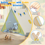 Kids Play Tent with Solid Wood Frame Holiday Birthday Gift & Toy for Boys & Girls-Yellow