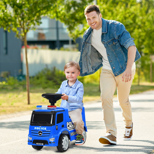 Mercedes Benz Kids Ride On Push Licensed Police Car-Blue