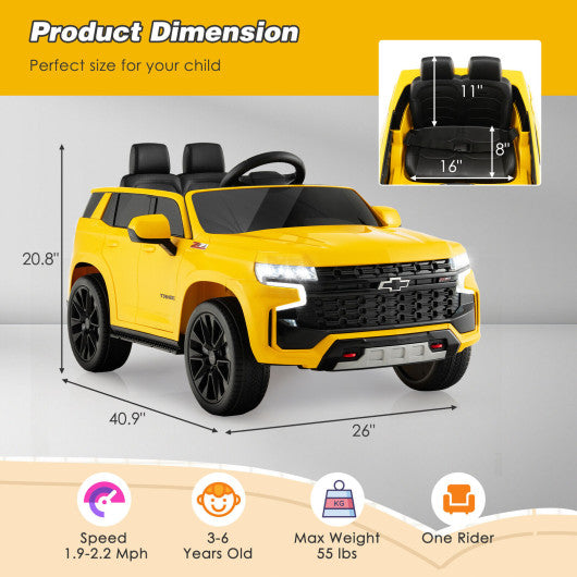 12V Kids Ride on Car with 2.4G Remote Control-Yellow