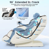 Therapy 36-SL Track Massage Chair with Airbags Waist and Calves Heating Foot Rollers-White and Brown