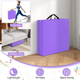 6 x 2 FT Tri-Fold Gym Mat with Handles and Removable Zippered Cover-Purple