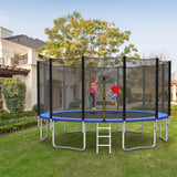 8/10/12/14/15/16 Feet Outdoor Trampoline Bounce Combo with Safety Closure Net Ladder-16 ft