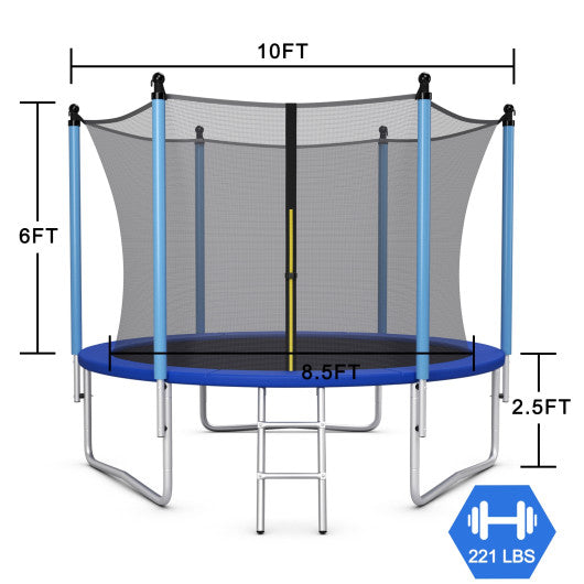 Outdoor Trampoline with Safety Closure Net-10 ft