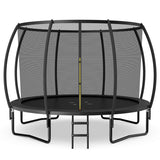 12FT ASTM Approved Recreational Trampoline with Ladder-Black