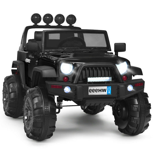 12V Kids Ride On Truck with Remote Control and Double Magnetic Door-Black