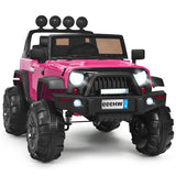 12V Kids Ride On Truck with Remote Control and Double Magnetic Door-Pink