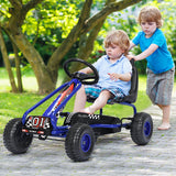 4 Wheel Pedal Powered Ride On with Adjustable Seat-Blue