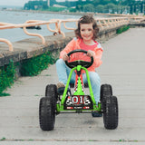 4 Wheel Pedal Powered Ride On with Adjustable Seat-Green