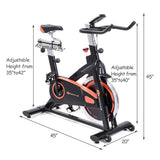 Indoor Fixed Aerobic Fitness Exercise Bicycle with Flywheel and LCD Display