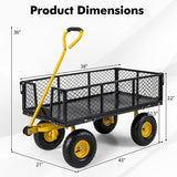 Utility Garden Wagon with 4 Removable Side Panels and 900/1200 LBS Load Capacity-43 X21 X 36 Inch