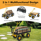 Utility Garden Wagon with 4 Removable Side Panels and 900/1200 LBS Load Capacity-43 X21 X 36 Inch