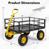 Utility Garden Wagon with 4 Removable Side Panels and 900/1200 LBS Load Capacity-53" x 30" x 42"