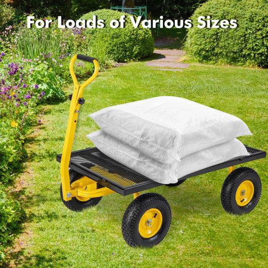 Utility Garden Wagon with 4 Removable Side Panels and 900/1200 LBS Load Capacity-53" x 30" x 42"