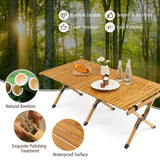 Portable Picnic Table with Carry Bag for Camping and BBQ-Natural