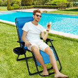 Oversize Lounge Chair with Cup Holder of Heavy Duty for outdoor-Blue