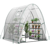 6 x 6 x 6.6 FT Outdoor Wall-in Tunnel Greenhouse-White