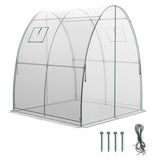 6 x 6 x 6.6 FT Outdoor Wall-in Tunnel Greenhouse-White