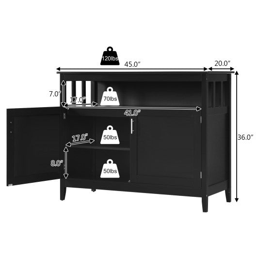 Modern Practical Wooden Kitchen Lockers with Large Storage Space-Black