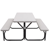 Picnic Table Bench Set for Outdoor Camping -White