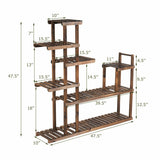 7-Tier Flower Wood Stand Plant Display Rack Storage Shelf